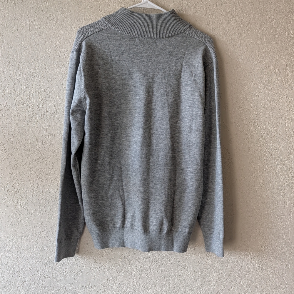 Men's Classic Gray Zip-Up Sweater 0114 - Picture 5 of 5